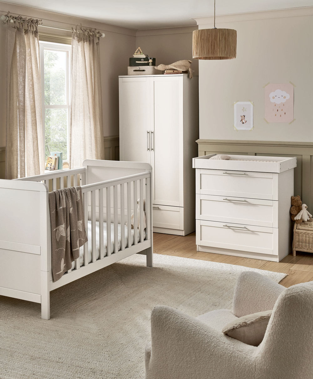 Mamas &amp; Papas Furniture Sets Walton 3 Piece Range with Dresser Changer &amp; Wardrobe - White