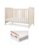 Mamas & Papas Furniture Sets Walton Cotbed with Luxury Hybrid Twin Cotbed Mattress - Cashmere