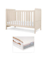 Mamas & Papas Furniture Sets Walton Cotbed with Luxury Hybrid Twin Cotbed Mattress - Cashmere