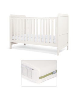 Mamas & Papas Furniture Sets Walton Cotbed with Premium Pocket Spring Mattress - White