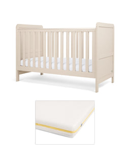 Mamas & Papas Furniture Sets Walton Cotbed with Signature Airflow Pocket Spring Mattress - Cashmere