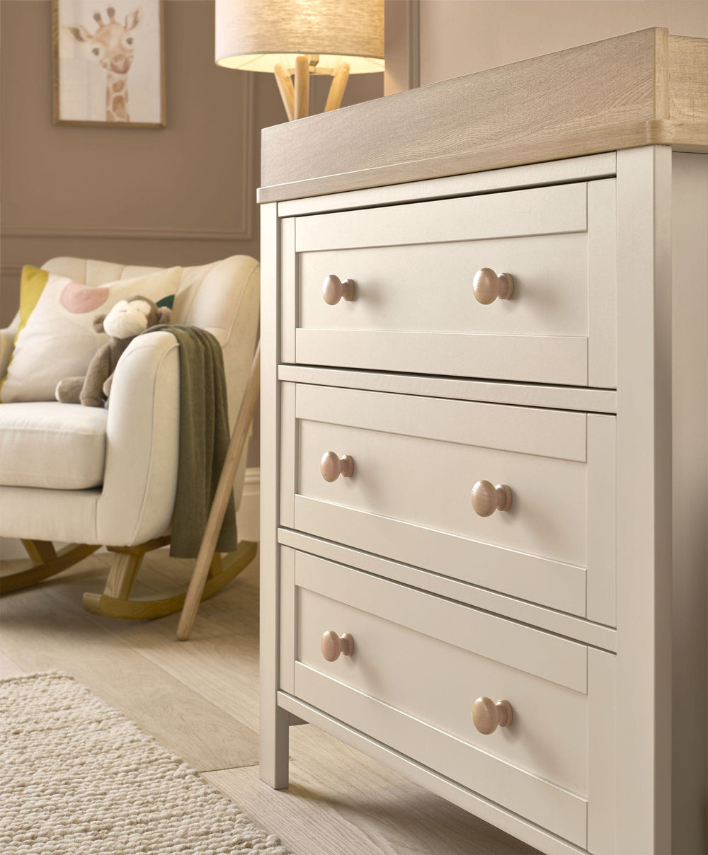 Mamas &amp; Papas Furniture Sets Wedmore 2 Piece Cotbed Set With Dresser Changer - Cashmere/Oak