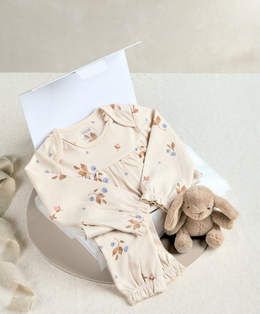 Mamas &amp; Papas Gift Boxes Berry Print Pyjamas &amp; Small Beanie Bunny Gift Box