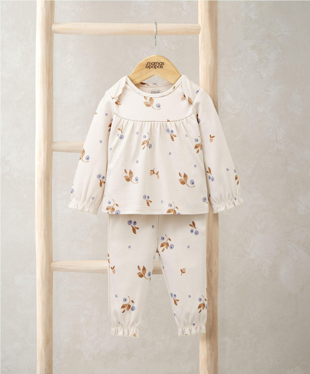 Mamas &amp; Papas Gift Boxes Berry Print Pyjamas &amp; Small Beanie Bunny Gift Box