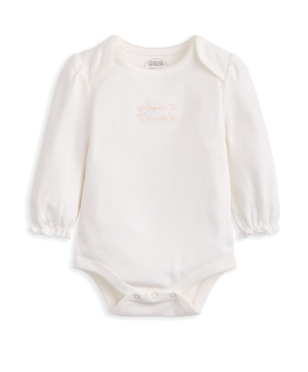 Mamas &amp; Papas Gift Boxes Embroidered Bodysuit &amp; Floral Leggings Set (2 Pieces)  &amp; Pink Bunny Comforter Gift Box