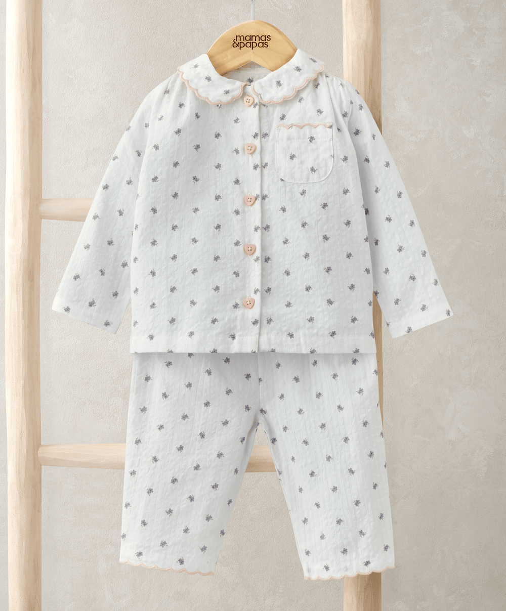 Mamas &amp; Papas Gift Boxes Floral Bedtime Giftbox - With Floral Pyjamas &amp; Daisy Dressing Gown.