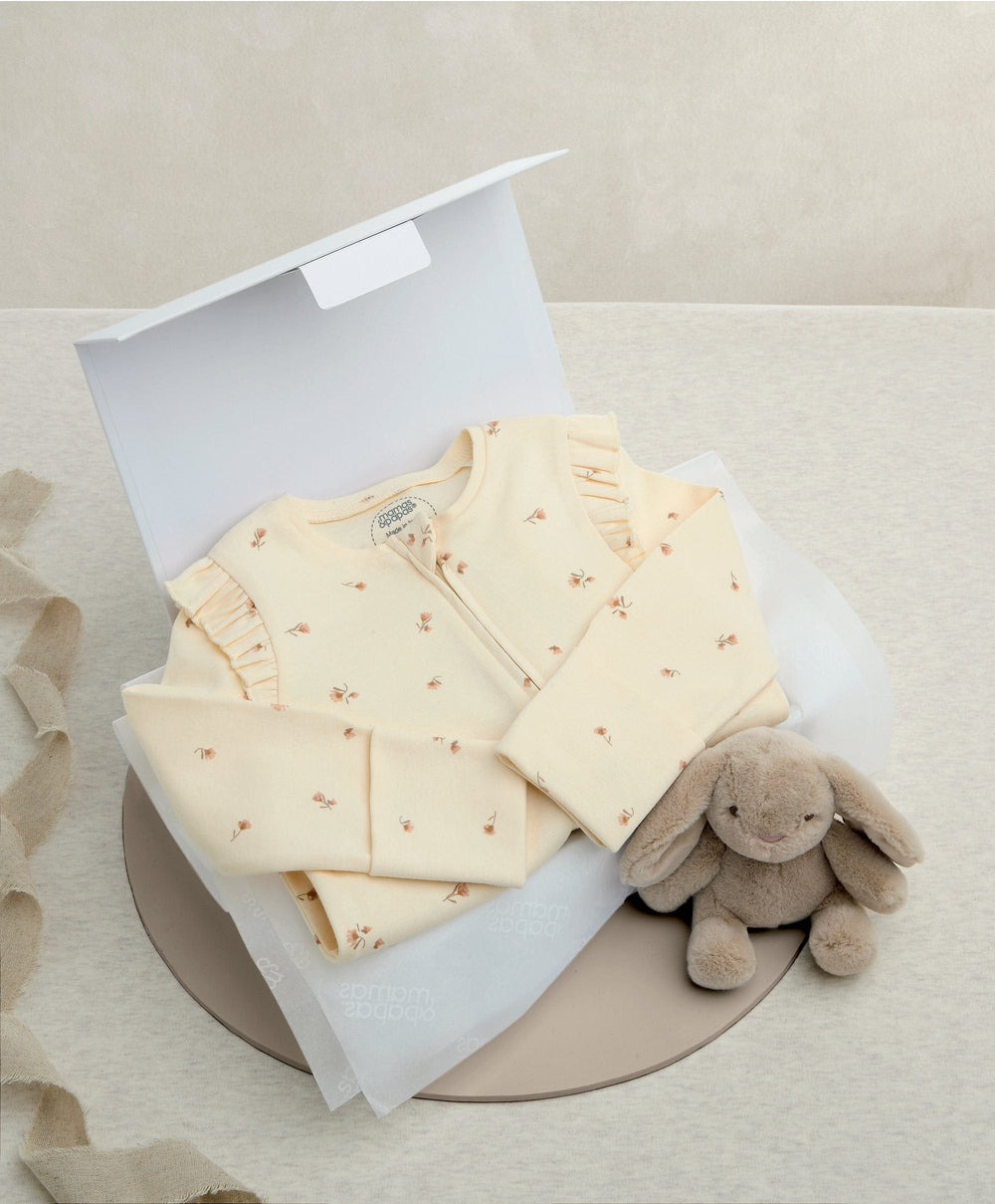 Mamas &amp; Papas Gift Boxes Floral &amp; Bunny Gift Box with teething toy - newborn