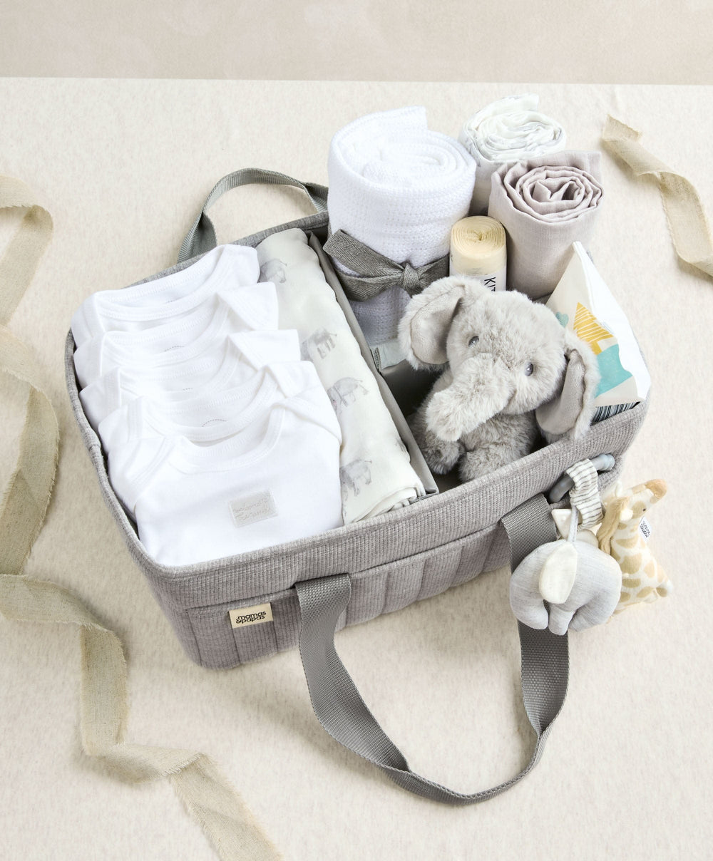 Mamas &amp; Papas Gift Boxes Grey Waffle Caddy Bundle