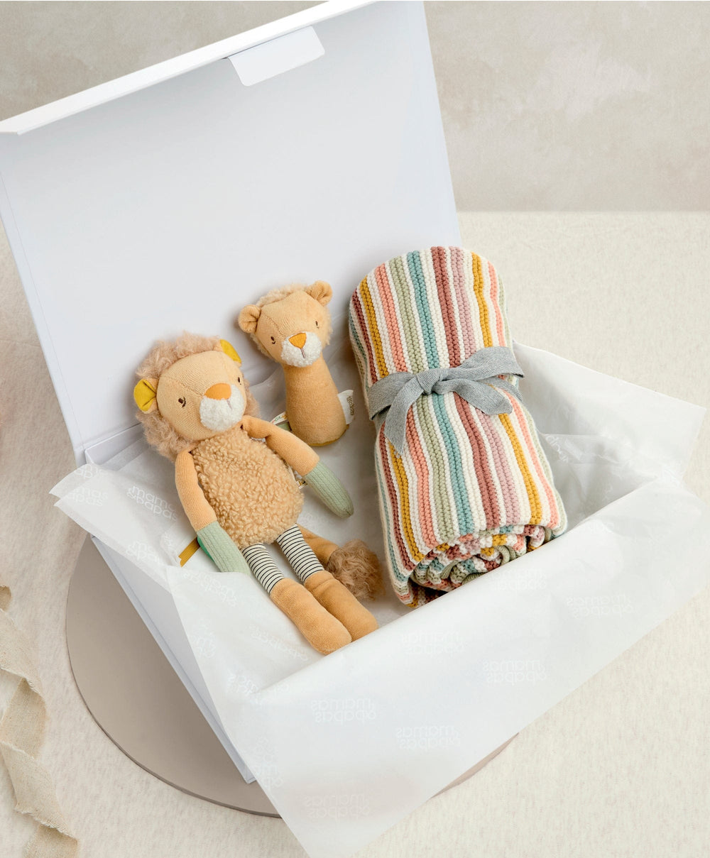 Mamas &amp; Papas Gift Boxes Orchard Blanket &amp; Lion Gift Box