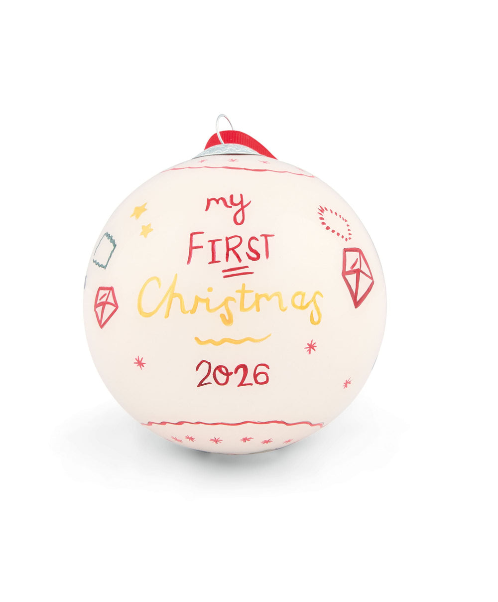 Mamas &amp; Papas GLASS BAUBLE 2026 – NEUTRAL