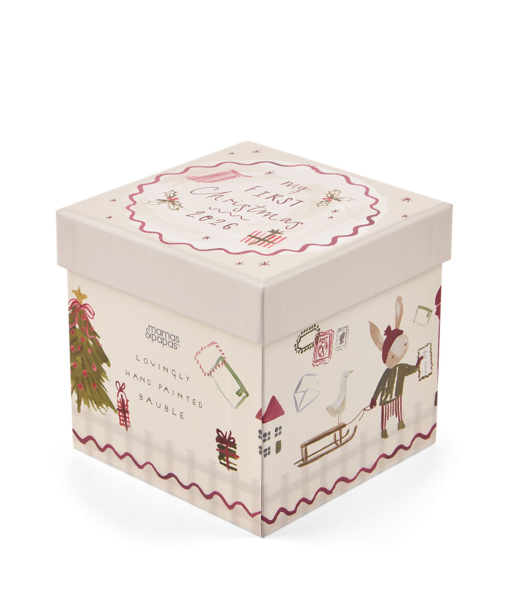 Mamas &amp; Papas GLASS BAUBLE 2026 – NEUTRAL