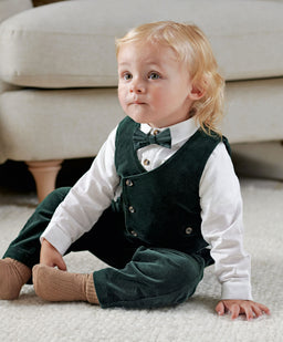 Mamas & Papas Green Velvet Suit ( Pack of 4)