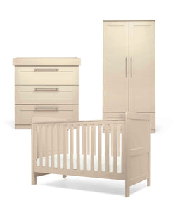 Mamas & Papas Hampden 3 Piece Cotbed Range with Dresser Changer & Wardrobe - Cashmere