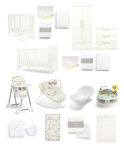 Mamas & Papas Hampden At Home Baby Bundle With Petite Cot - White