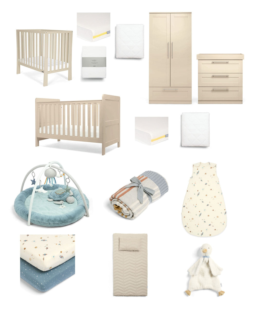 Mamas &amp; Papas Hampden Styled Nursery Bundle (15 Pieces) - Cashmere/Blue