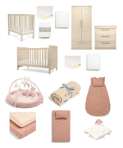 Mamas & Papas Hampden Styled Nursery Bundle (15 Pieces) - Cashmere/Pink
