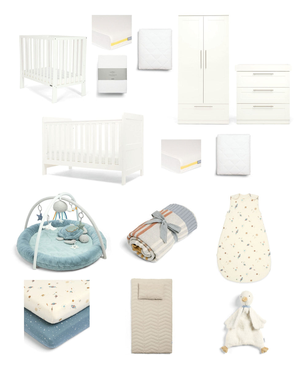 Mamas &amp; Papas Hampden Styled Nursery Bundle (15 Pieces) - White/Blue