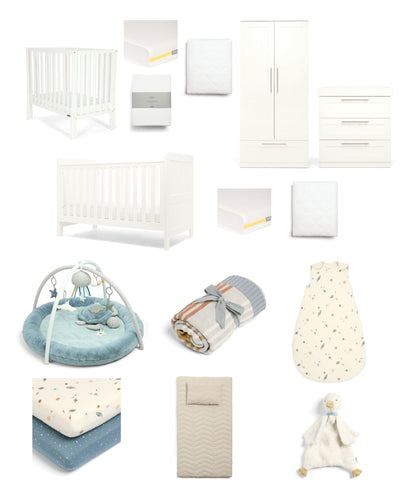 Mamas & Papas Hampden Styled Nursery Bundle (15 Pieces) - White/Blue