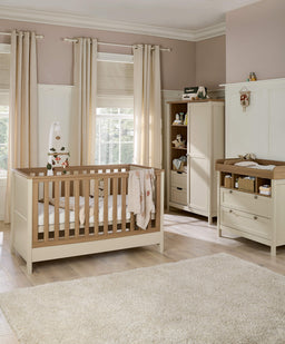Mamas & Papas Harwell 3 Piece Baby Cotbed Range with Dresser Changer & Wardrobe - Cashmere
