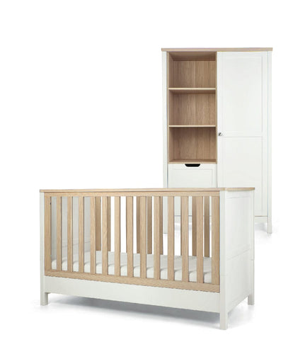 Mamas & Papas Harwell Cotbed & Wardrobe Furniture Set - White