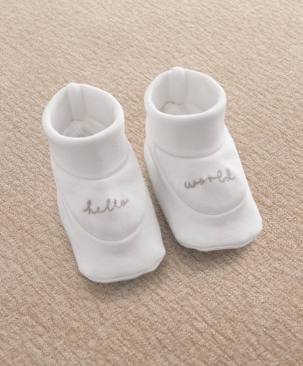 Mamas &amp; Papas Hats &amp; Booties Hello World Hat &amp; Booties