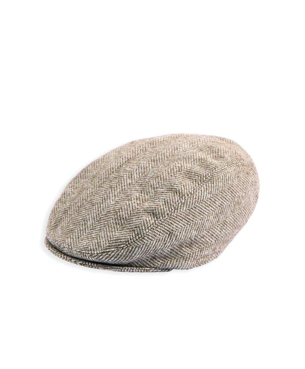 Mamas &amp; Papas Hats &amp; Booties Herringbone Flat Cap - Oatmeal
