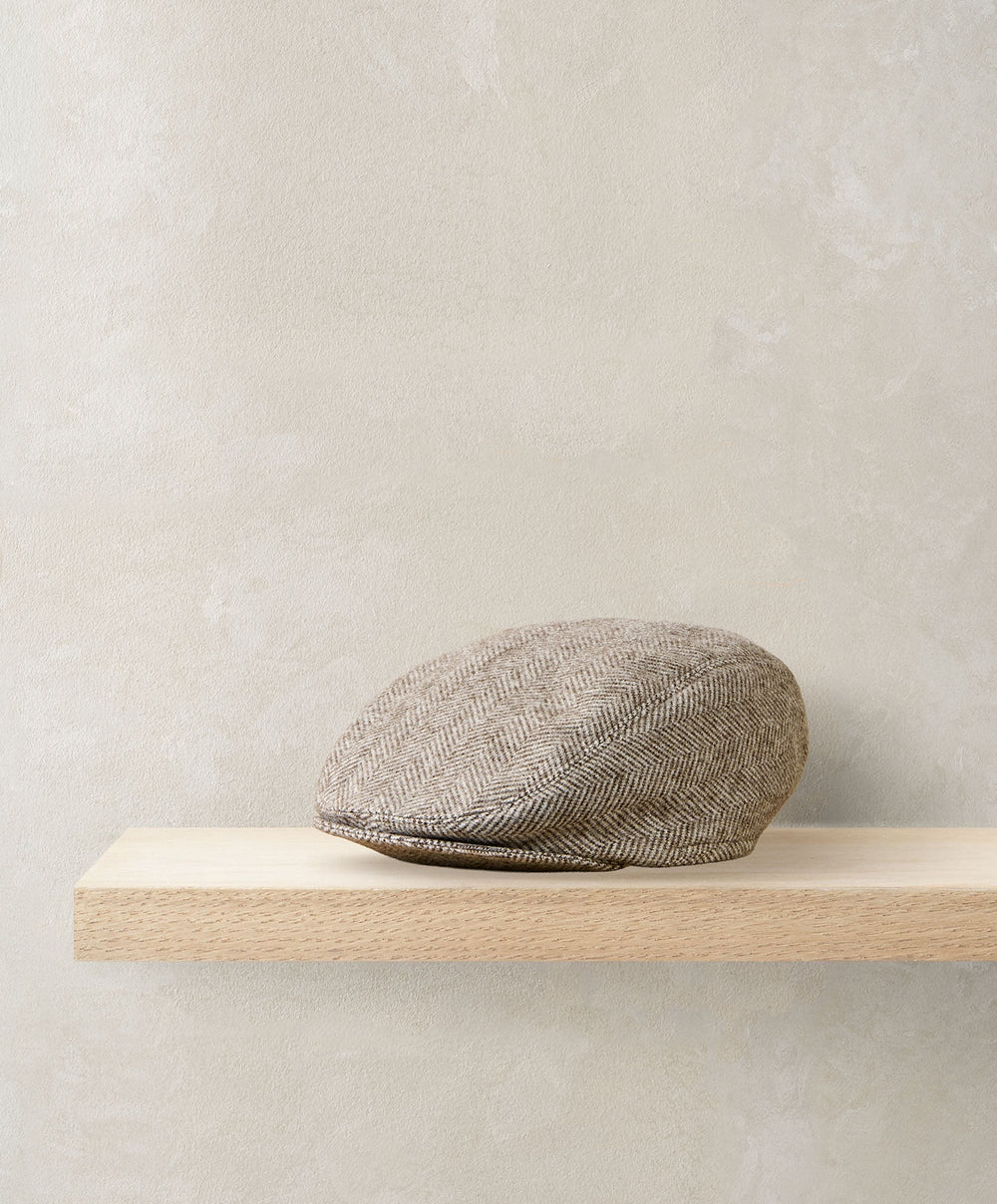 Mamas &amp; Papas Hats &amp; Booties Herringbone Flat Cap - Oatmeal
