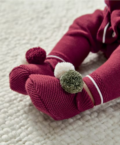 Mamas & Papas Hats & Booties Knitted Pom Pom Booties