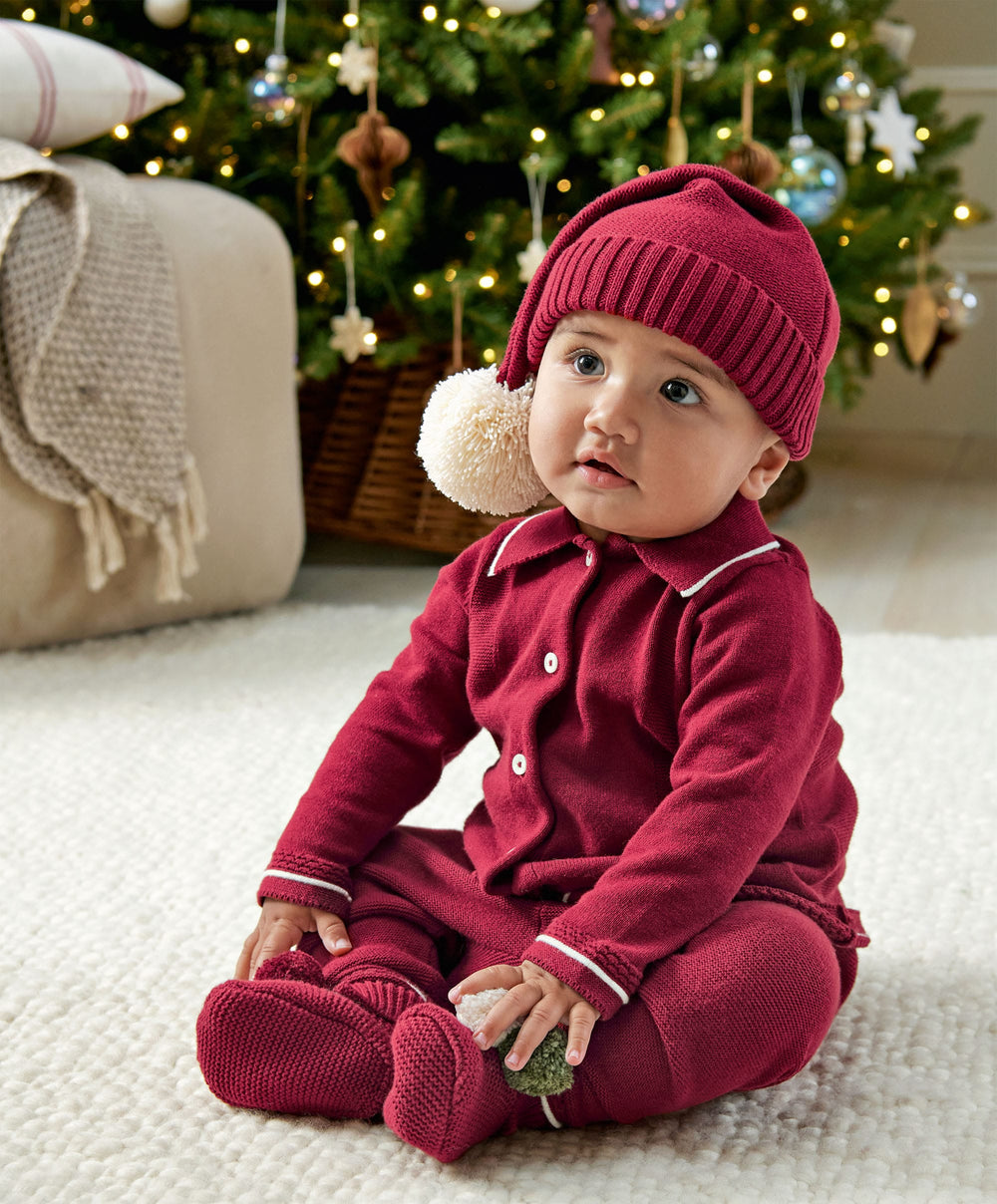 Mamas &amp; Papas Hats &amp; Booties Red Knitted Santa Hat