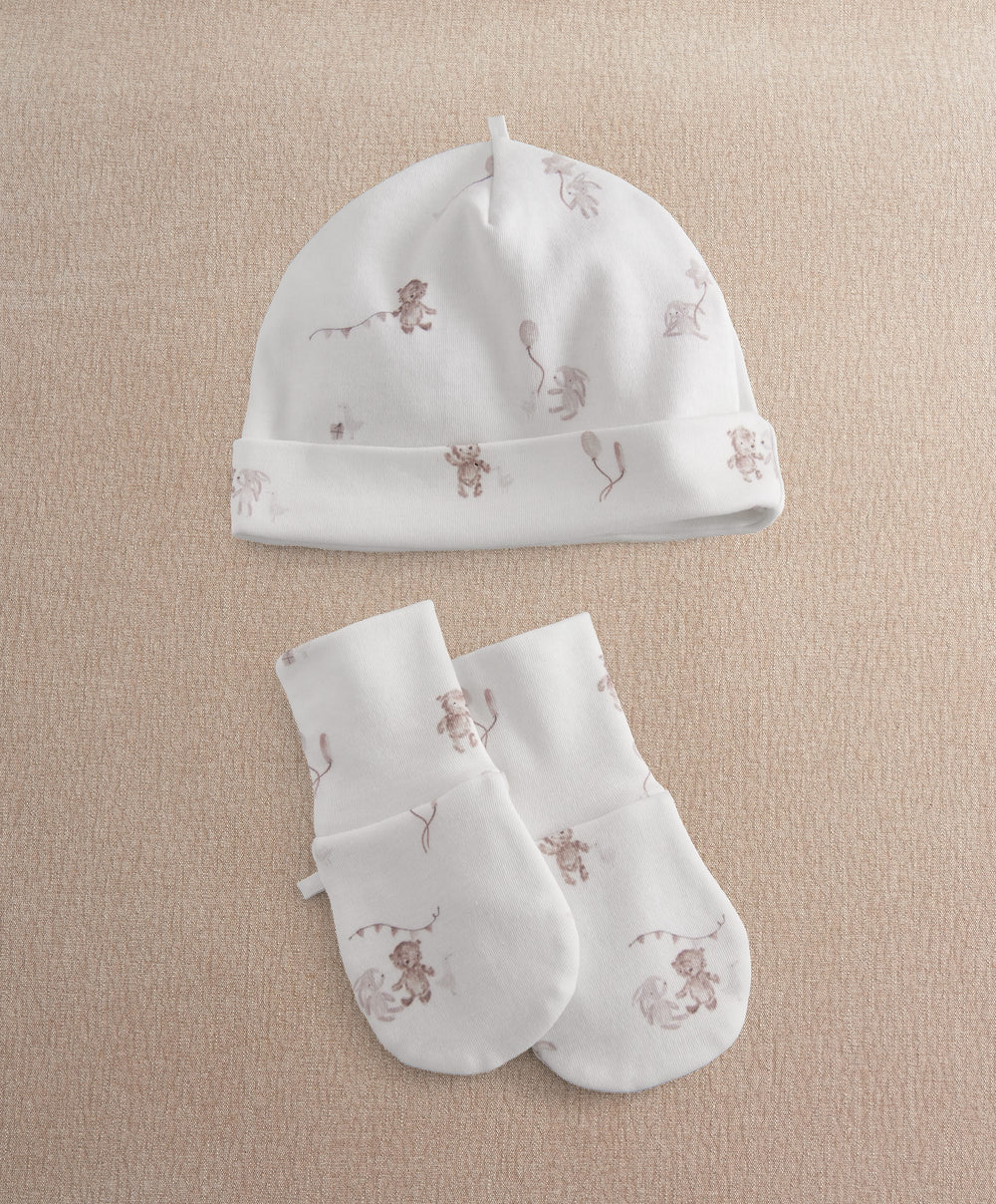Mamas &amp; Papas Hats &amp; Mitts Celebration Print Hat &amp; Mitts