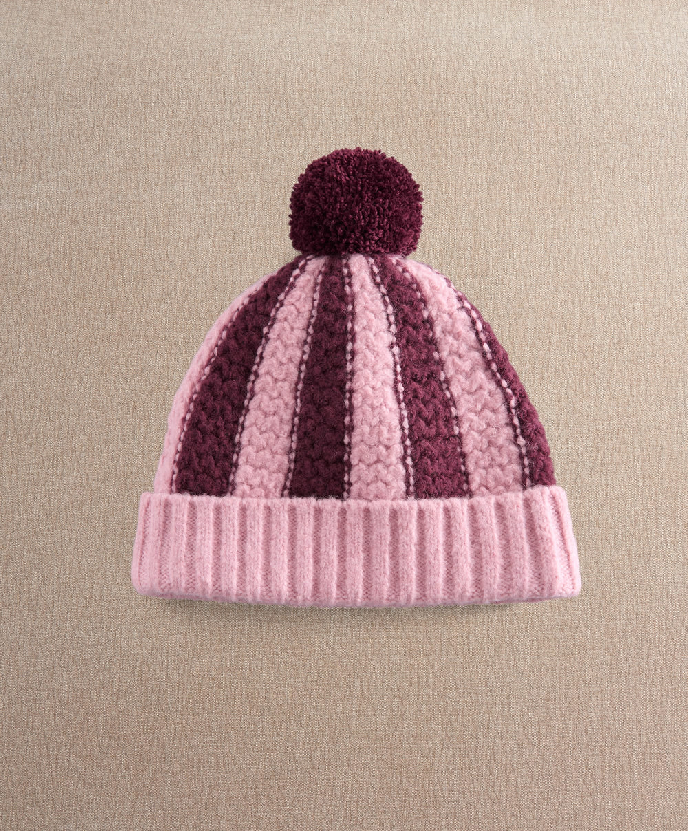 Mamas &amp; Papas Hats &amp; Mitts Knitted Pom Pom Hat - Stripe