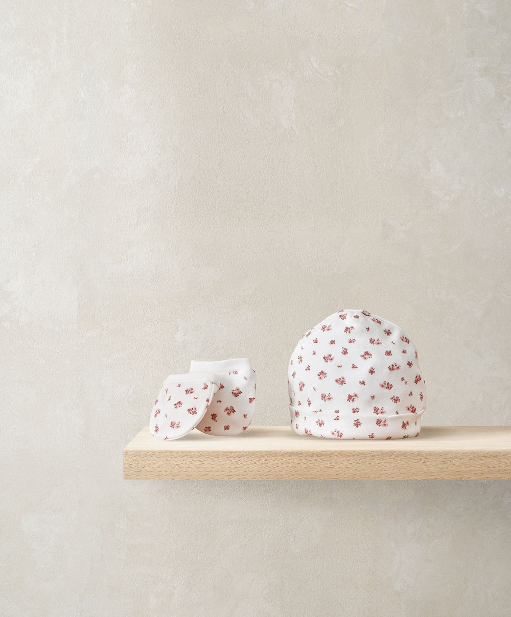 Mamas &amp; Papas Hats &amp; Mitts Premature - 4lbs Rose Premature Hat &amp; Mittens