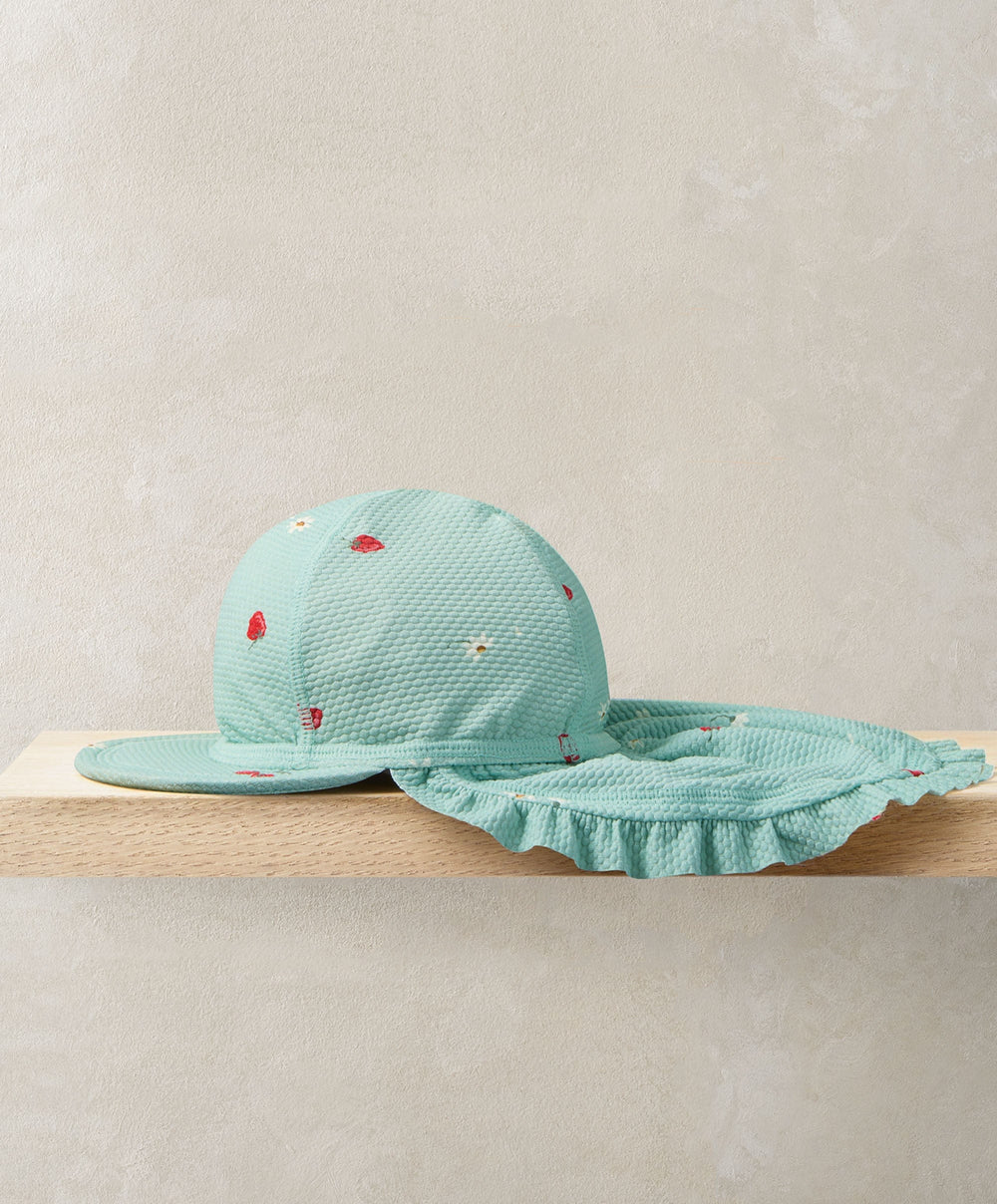 Mamas &amp; Papas Hats &amp; Mitts Strawberry Peaked Sunhat