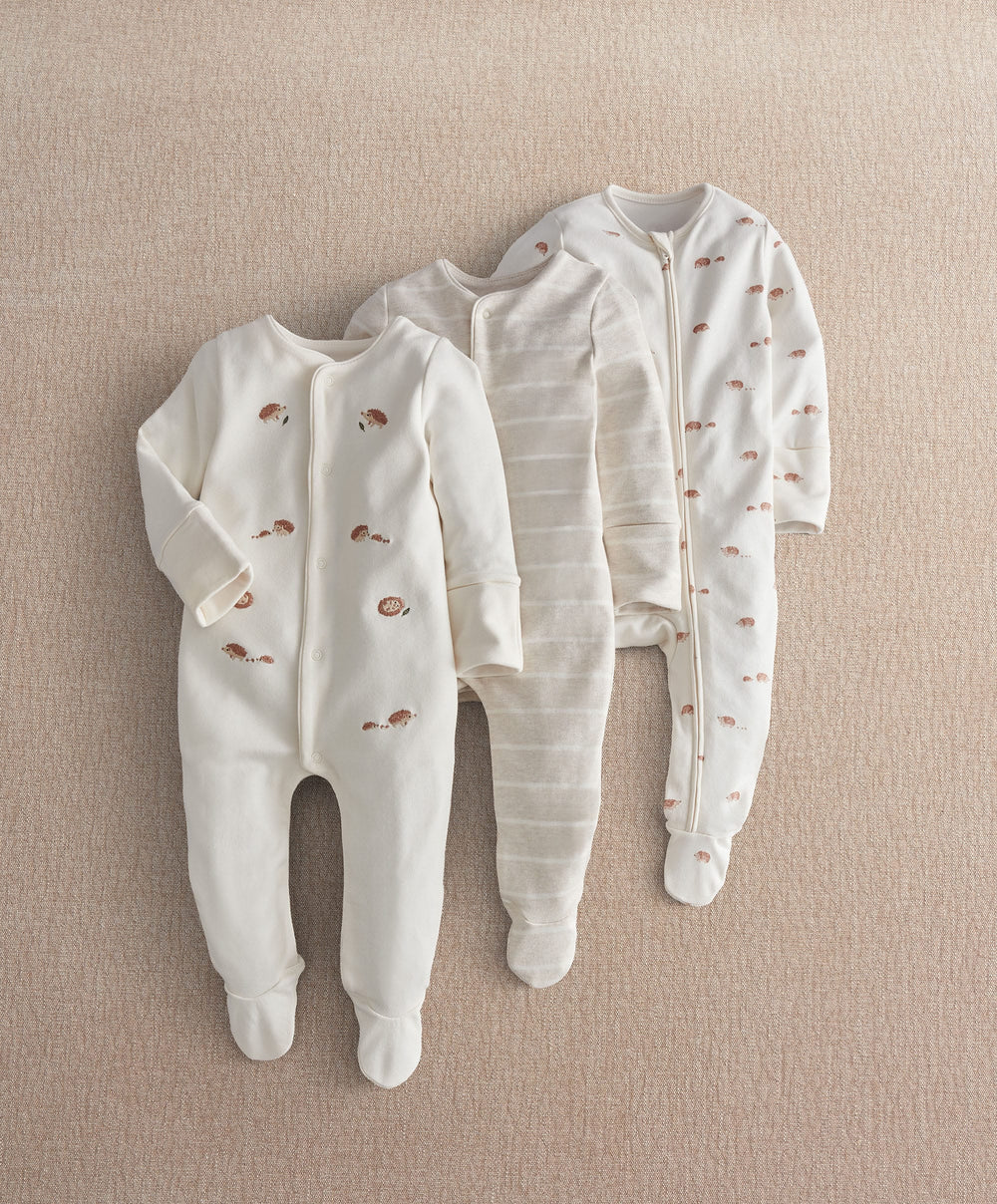 Mamas &amp; Papas Hedgehog Sleepsuit (Pack of 3)