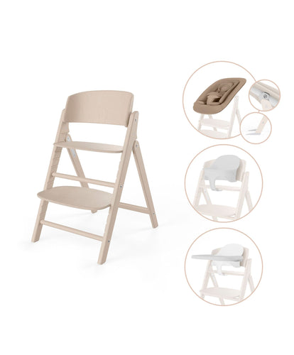 Mamas & Papas Highchairs Cybex Click & Fold Highchair & Bouncer 4-in-1 set - All Natural
