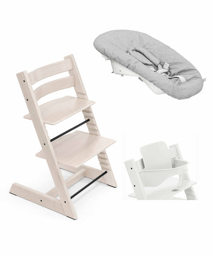 Mamas & Papas Highchairs Tripp Trapp® Chair Bundle (3 Piece) – White Wash