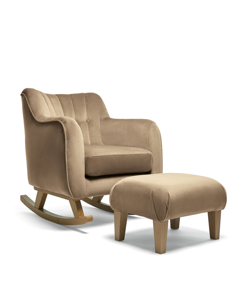 Mamas &amp; Papas Hilson Nursing Chair &amp; Footstool Set - Mocha Velvet