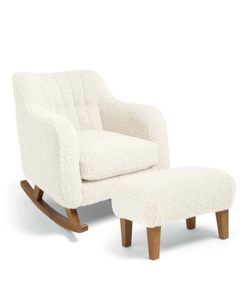 Mamas &amp; Papas Hilston Nursing Chair &amp; Footstool Set - Snow Teddy