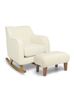 Mamas & Papas Hilston Nursing Chair Set in Chenille Boucle - Oyster
