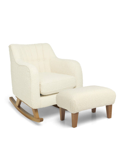 Mamas & Papas Hilston Nursing Chair Set in Chenille Boucle - Oyster