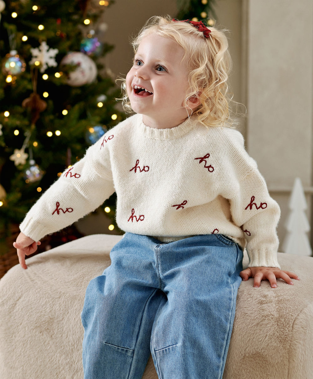 Mamas &amp; Papas Ho Ho Ho Detail Knit Jumper