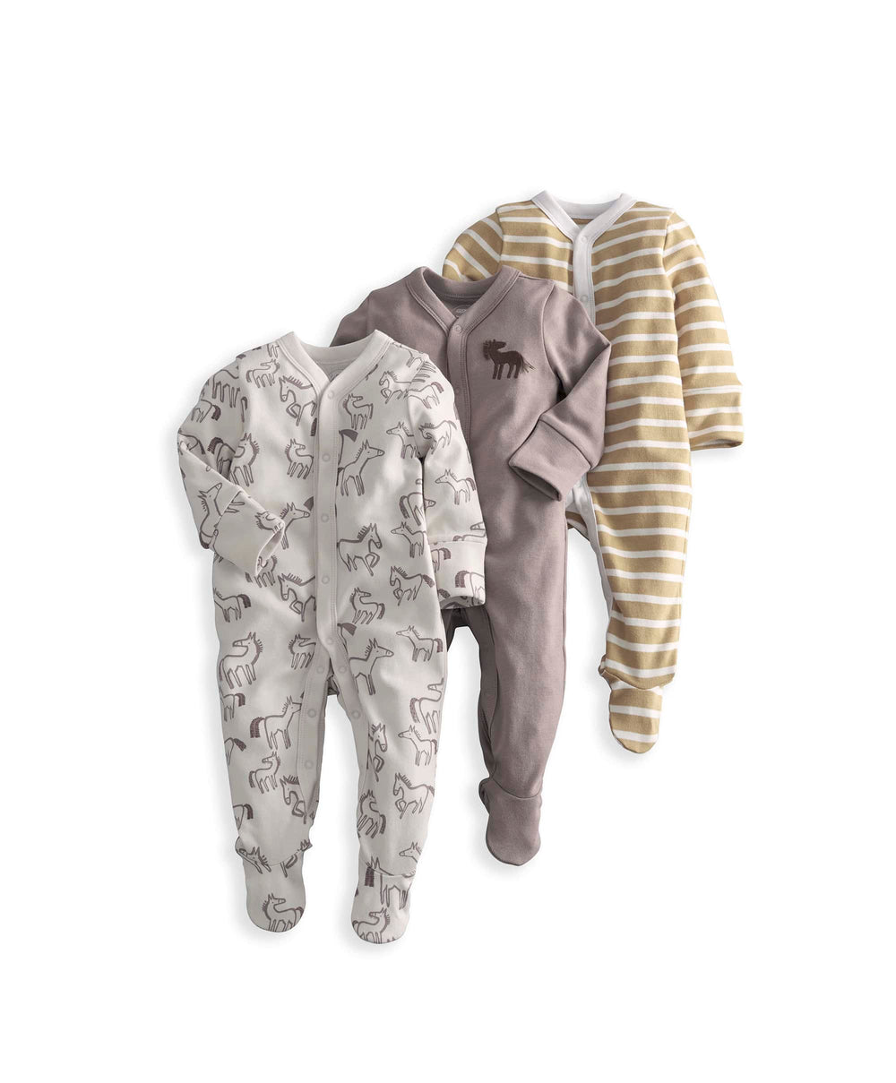 Mamas &amp; Papas Hobby Horse Sleepsuits (Pack of 3)