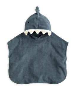 Mamas & Papas Hooded Towels 3D Fin Towelling Poncho - Blue