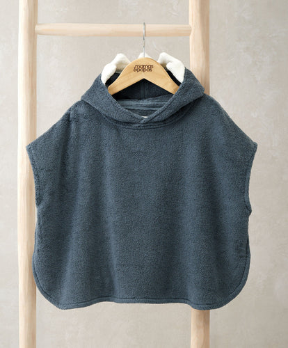 Mamas & Papas Hooded Towels 3D Fin Towelling Poncho - Blue