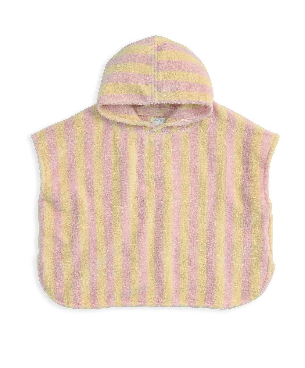 Mamas &amp; Papas Hooded Towels Pink Stripped Poncho Towel