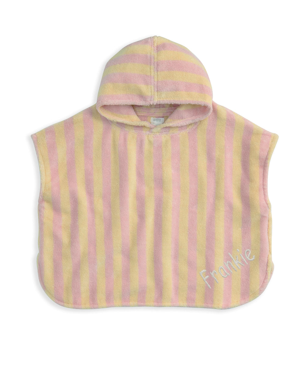 Mamas &amp; Papas Hooded Towels Pink Stripped Poncho Towel