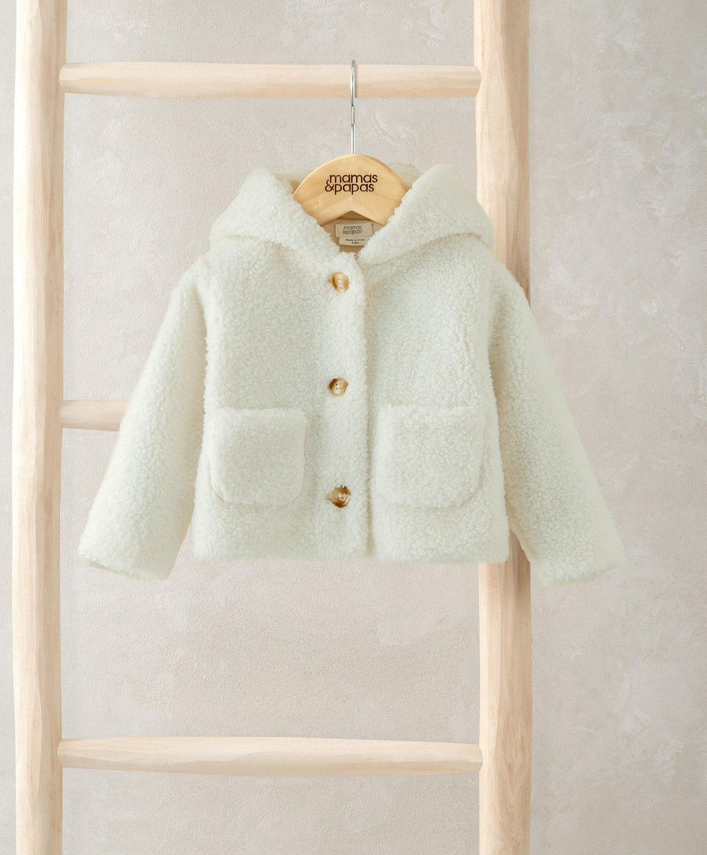 Mamas &amp; Papas Jackets &amp; Coats Borg Cream Jacket