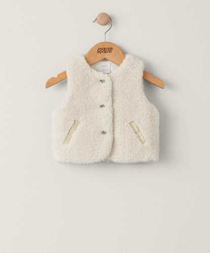 Mamas & Papas Jackets & Coats Borg Gilet - Cream