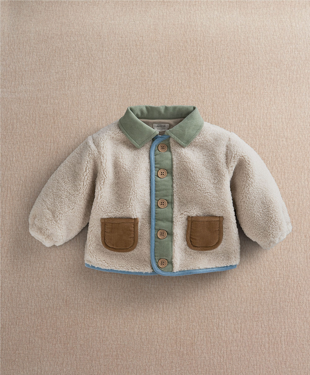 Mamas &amp; Papas Jackets &amp; Coats Borg Jacket - Cream