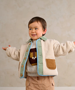 Mamas & Papas Jackets & Coats Borg Jacket - Cream